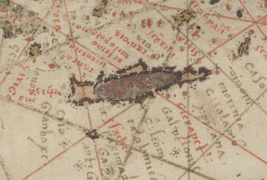 1565 Carte de la Mer Méditerranée, de la Mer Noire, de la Mer Rouge et de l'Océan Atlantique nord-est : Callapoda, Giorgio (15..-15..).jpg